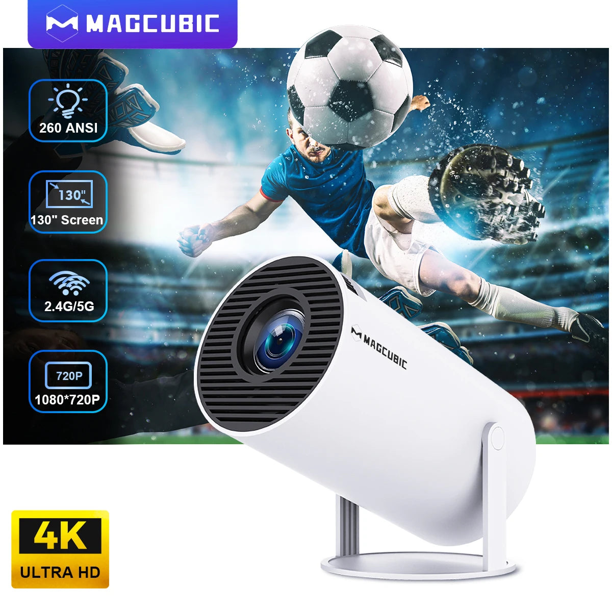 Projector Android 11 4K Portable Projetor 