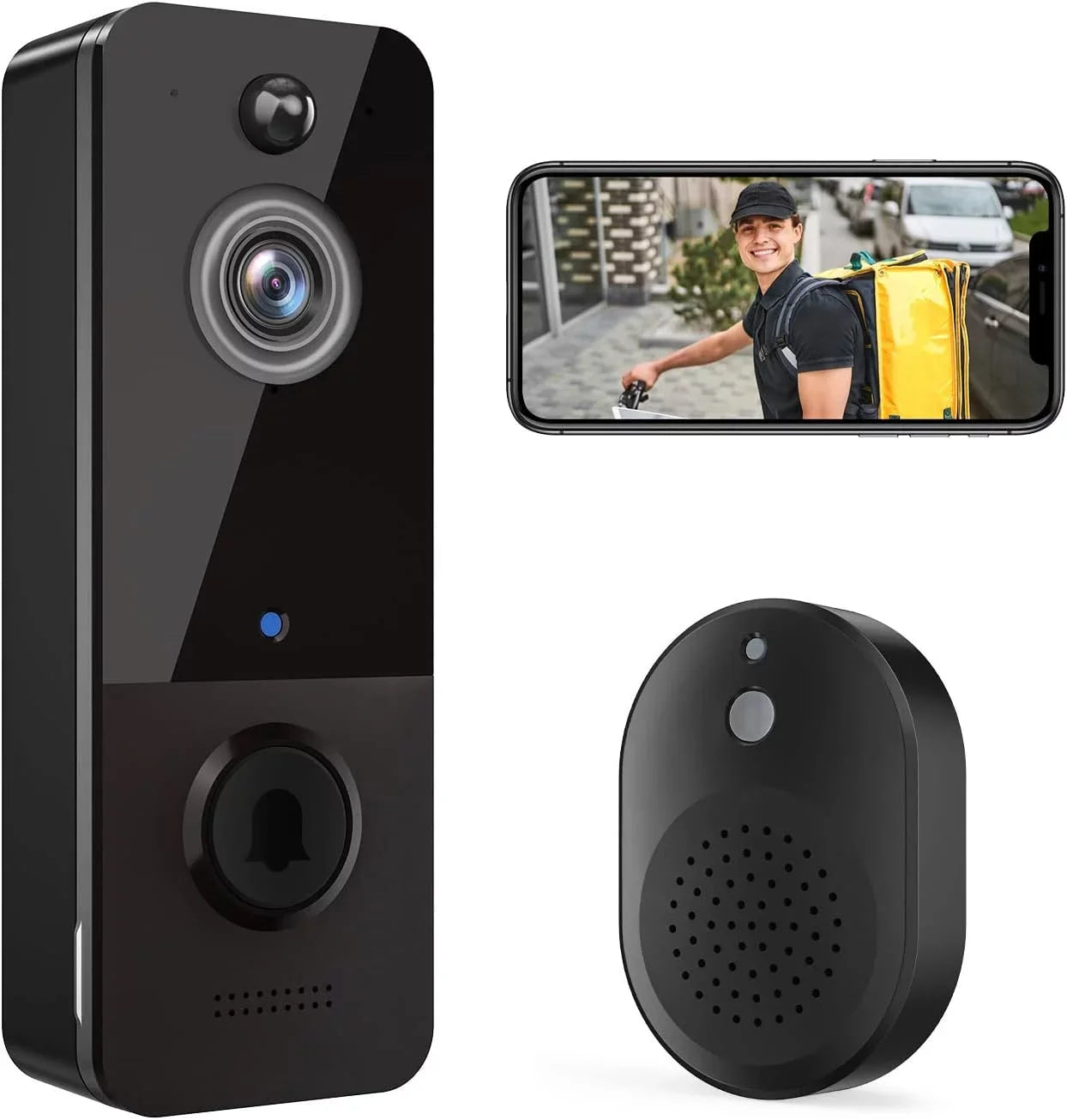 Wireless Doorbell Camera with Chime, Smart Video Doorbell Security Camera