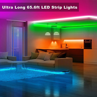 LED Strip Lights 65.6 FT, Led Lights for Bedroom,Color Changing with 44 Keys Remote for Room