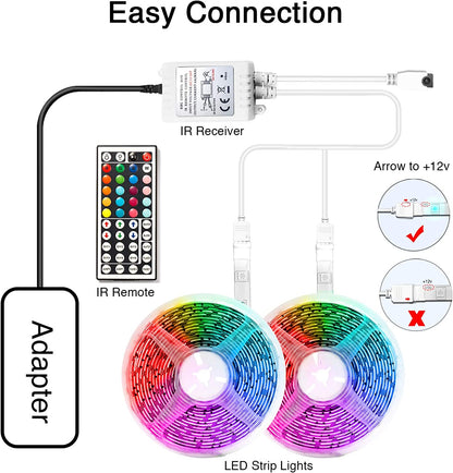 LED Strip Lights 65.6 FT, Led Lights for Bedroom,Color Changing with 44 Keys Remote for Room