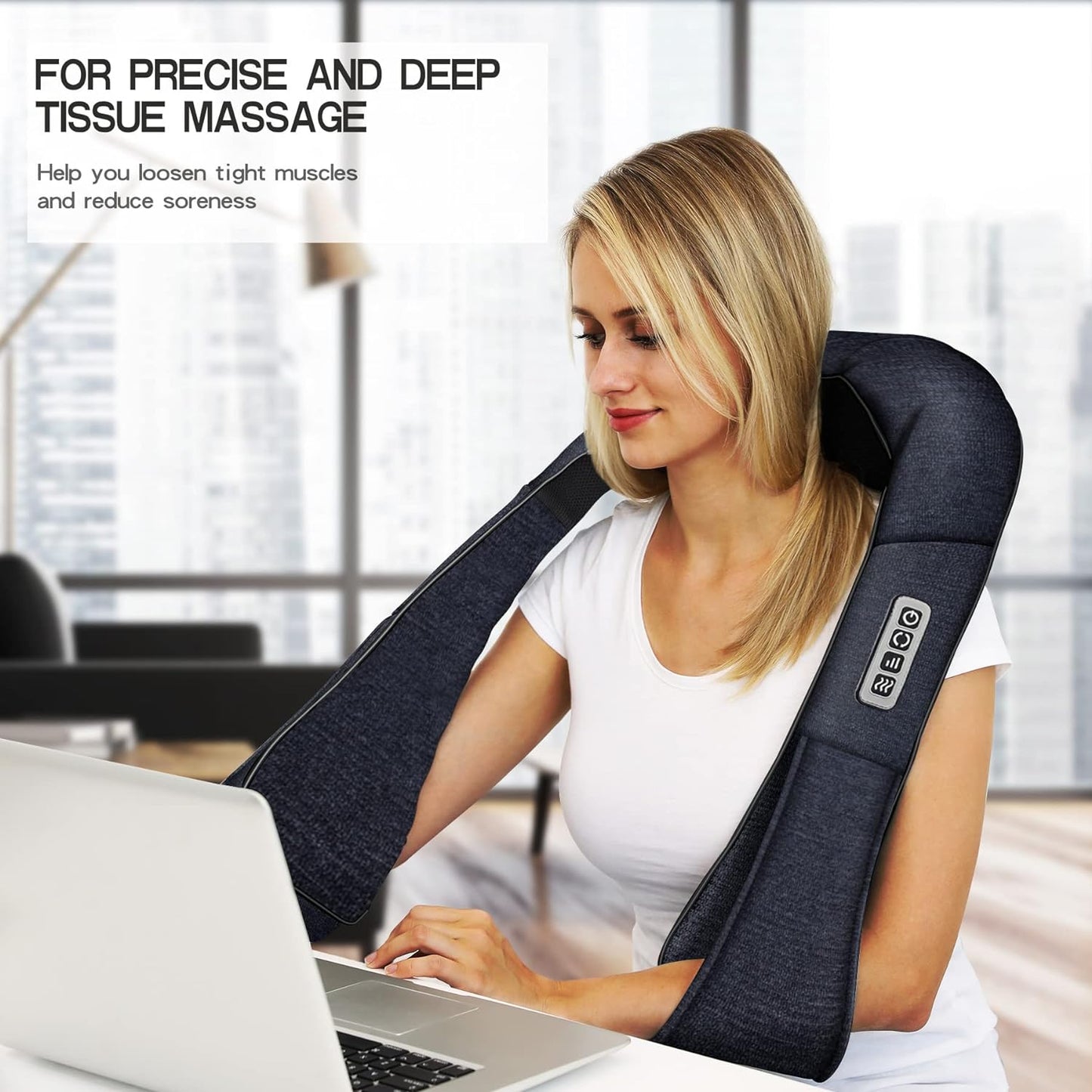 Neck Massager, Back Massager with Heat for Neck Pain Back Pain Relief