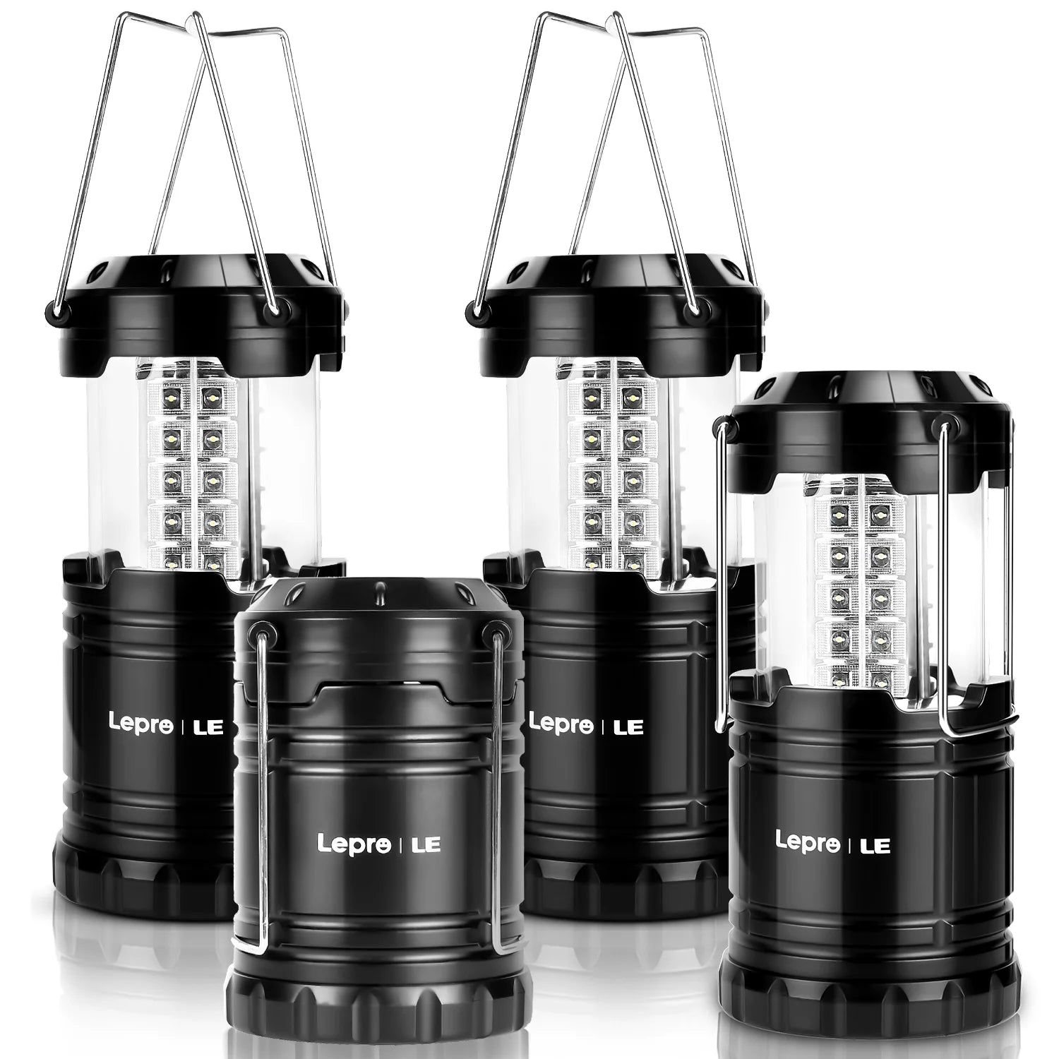 LED Collapsible Camping Lantern 4-Packs,Water Resistant, Portable Emergency Lights for Power Outage